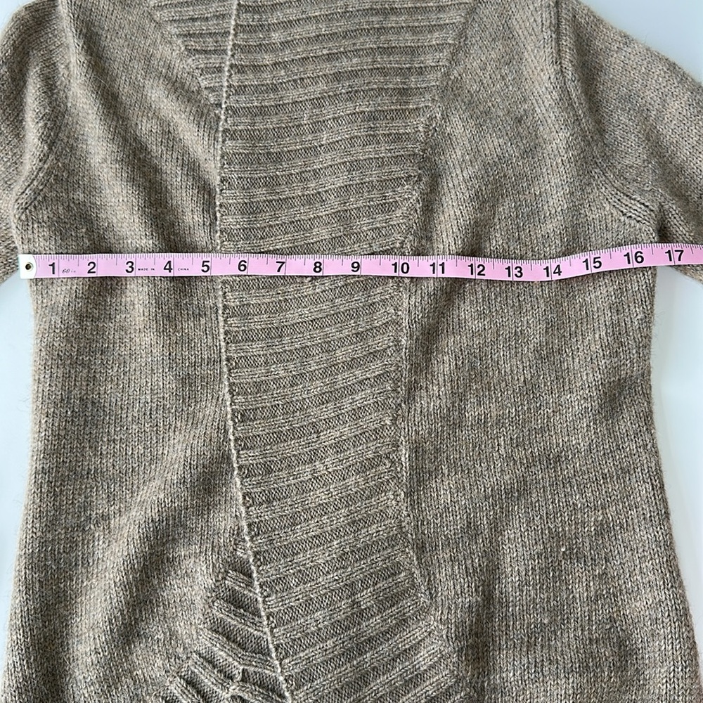 Vince Brown Wool Alpaca Cardigan Open Front Shawl Collar Sweater L - Picture 3 of 7